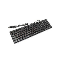 [003413] Клавіатура USB Merlion KB-Zero, длина кабеля 135см, (Eng/Укр/Рус), (460х158х33 мм) Black, 104к, Q20 [KB-Zero]