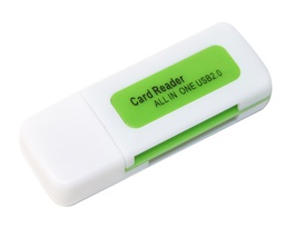 [003869] Кардридер универсальный 4в1 MERLION CRD-5GR TF/Micro SD, USB2.0, Green [CRD-5GR]