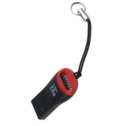 [003910] Кардрідер зовнішній USB 2.0, формат MicroSD, пластик, Black/Red [6259]