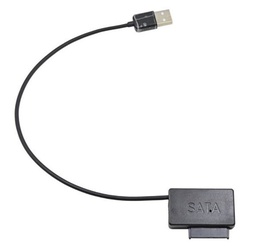 [008445] Адаптер Maiwo для подключ. CD/DVD SlimLine SATA 13 pin / NSTOR-9/12 к портам USB 2.0 пластик, черный [K102-U2S]