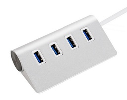 [008449] Хаб USB Maiwo 4 порта USB 3.0 с голубой подсветкой алюминий серебристый [KH001]