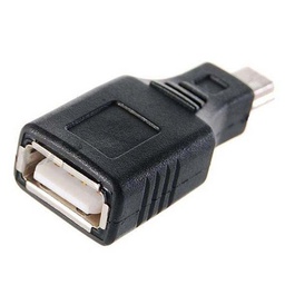 [008589] Адаптер Lapara USB 2.0 A Female to Mini-B USB Male 5 Pin OTG Host, черный [LA-USB-AF-MiniUSB black]
