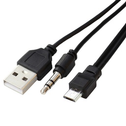 [008614] Кабель USB=&gt; 3.5 =&gt; microUSB Black