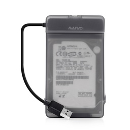 [008628] Адаптер подключения HDD 2,5&quot; SATA/SSD к порту USB3.0 + контейнер Maiwo защитный для HDD 2,5&quot;, черный [K104-U3S black]