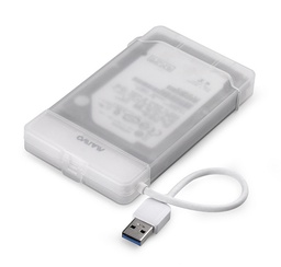 [008631] Адаптер подключения HDD 2,5&quot; SATA/SSD к порту USB3.0 + контейнер Maiwo защитный для HDD 2,5&quot;, белый [K104-U3S white]