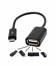 [008633] Кабель-Перехідник Lapara OTG USB2.0 AF - MicroUSB длина 0.16 м черный [LA-UAFM-OTG black]