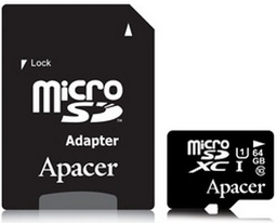 [008752] Карта пам'яті Apacer microSDXC 64GB UHS-I Class 10 + adapter [AP64GMCSX10U1-R]