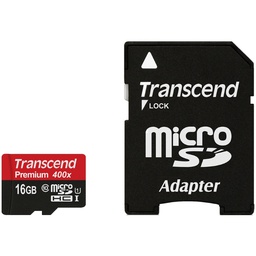 [008869] Карта пам'яті Transcend microSDHC (UHS-1) 16GB Class10 + adapter [TS16GUSDU1]