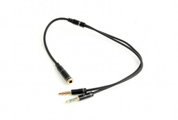 [009244] Аудіо кабель-перехідник Cablexpert CCA-418M з 4-х контактної 3.5 мм вилки на дві 3.5 мм розетки (стерео аудіо + моно мікрофон) [CCA-418M]