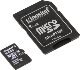 [009339] Карта памяти Kingston microSDXC (UHS-1) Canvas Select 64Gb class 10 (R-80MB/s) (adapter SD) [SDCS/64GB]