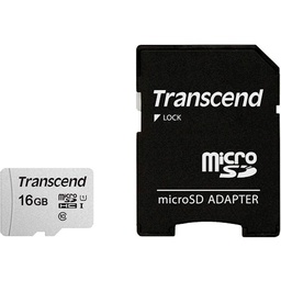 [009957] Карта памяти MicroSDHC 16GB UHS-I Class 10 Transcend 300S + SD-adapter [TS16GUSD300S-A]