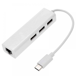 [010256] Переходник Type-C to Ethernet LAN+3 USB Adapter для MacBook / RJ45 + HUB)